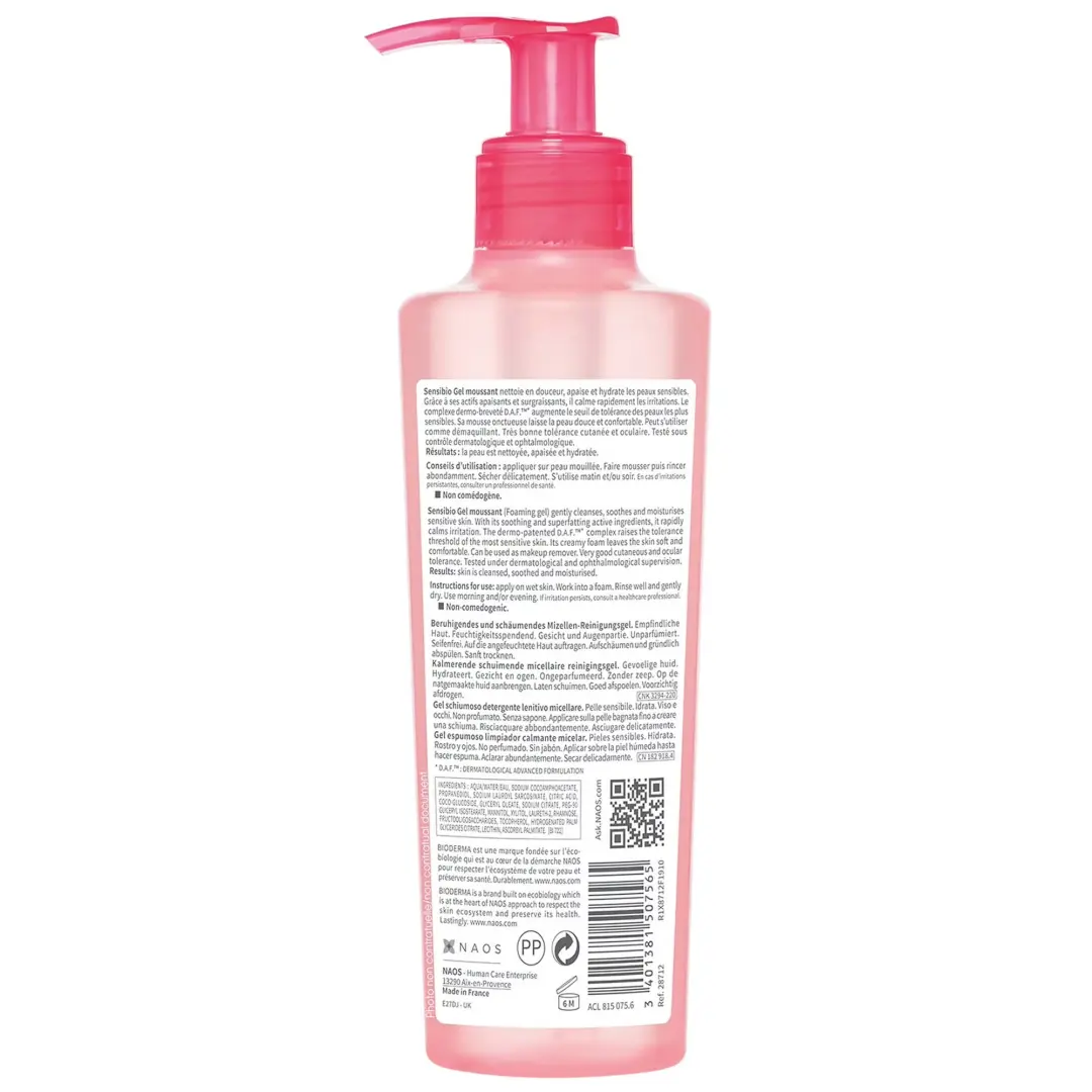 Sensibio Soothing Micellar Cleansing Foaming Gel for Sensitive Skin 500mL