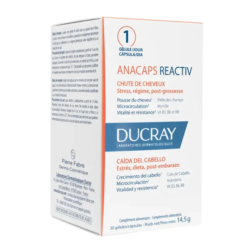ANACAPS REACTIV - Reactional hair loss - Food supplement 30 capsules